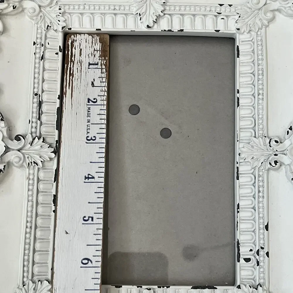 White Ornate Picture Frame 4.5 x 6.5 in Heavily Distressed Baroque Hobby Lobby